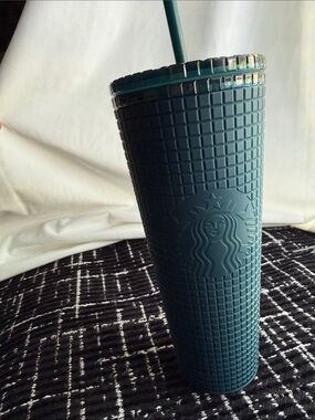 Starbucks Teal Textured Tumbler with Straw